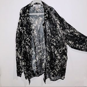 Nexx Black and White Floral Cardigan